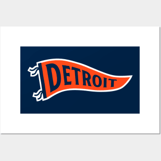 Detroit Pennant - Navy 1 Posters and Art